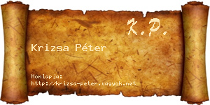 Krizsa Péter névjegykártya